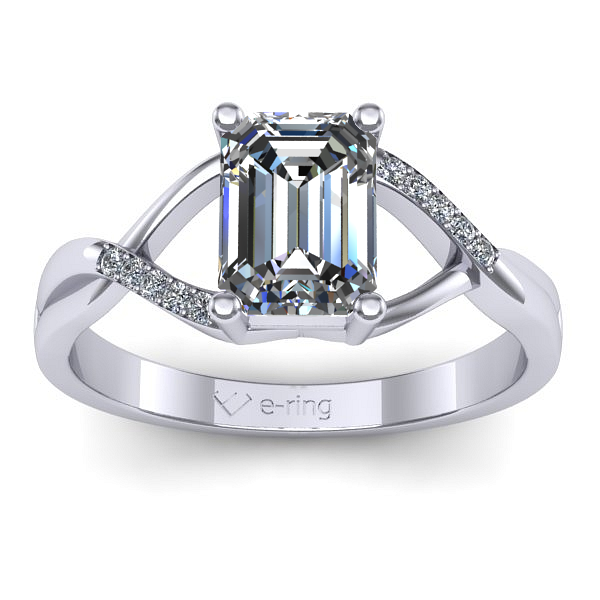 Inel de logodna cu diamant emerald cut