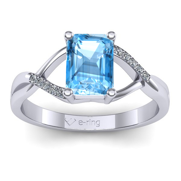Inel de logodna cu topaz blue dreptunghiular