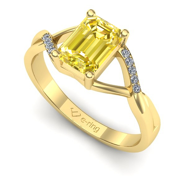 Inel de logodna din aur galben cu safir galben