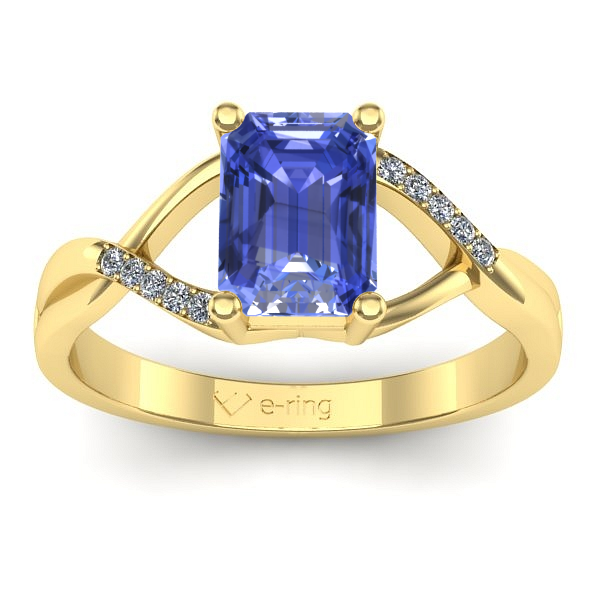 Inel cu tanzanit dreptunghiular