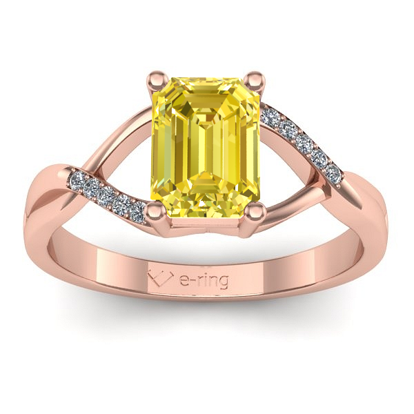 Inel cu safir galben dreptunghiular