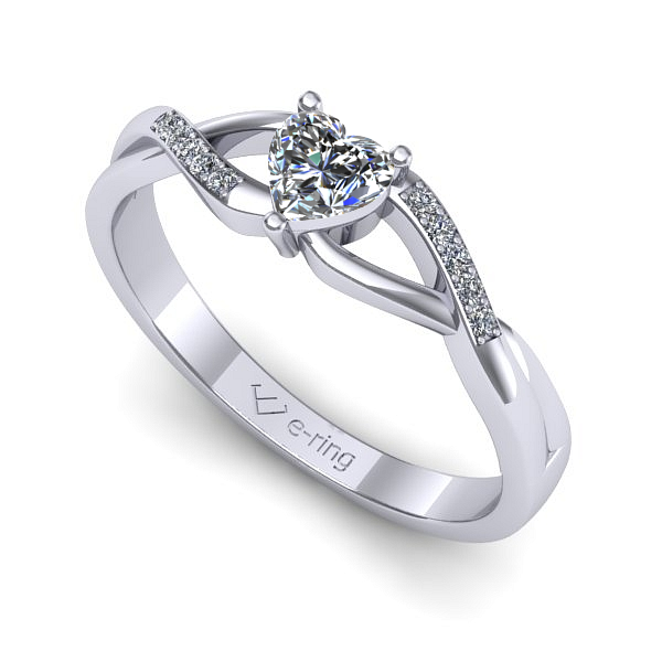 Inel de logodna din aur alb cu diamant