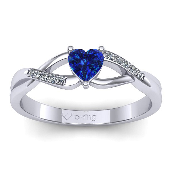 Inel logodna cu safir inima