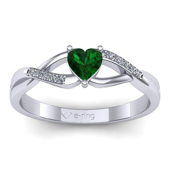 Inel cu smarald inima