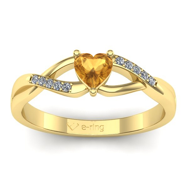Inel cu citrin inima