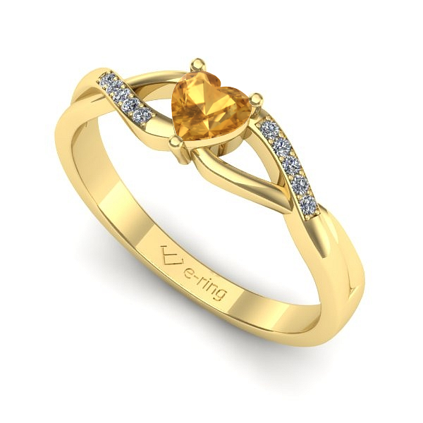 Inel de logodna din aur galben cu citrin