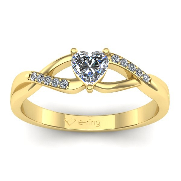 Inel logodna cu diamant inima