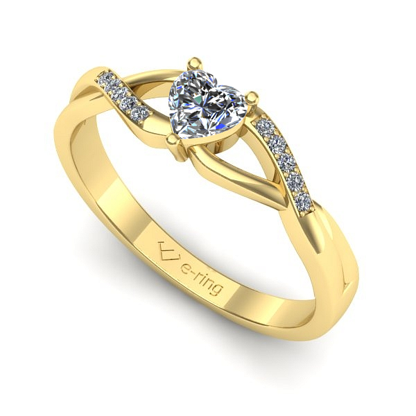 Inel de logodna din aur galben cu diamant