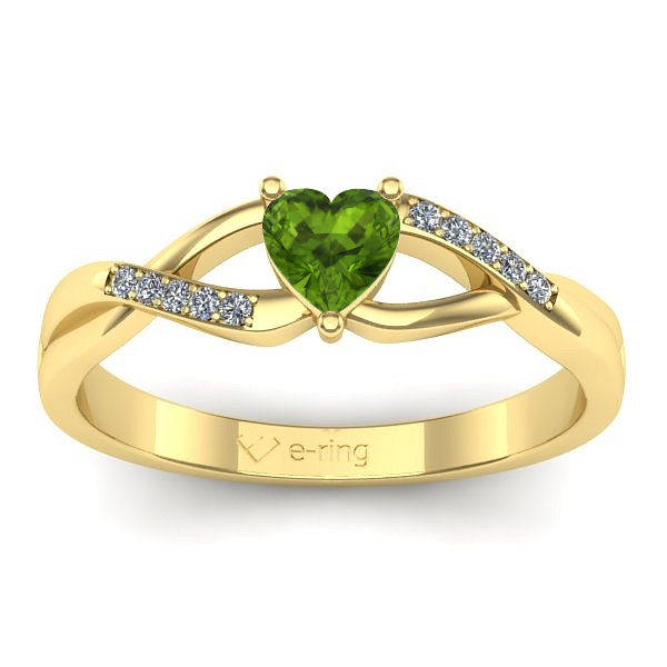 Inel cu peridot inima