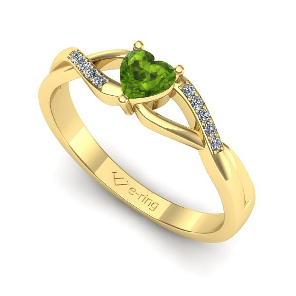 Inel din aur galben cu peridot