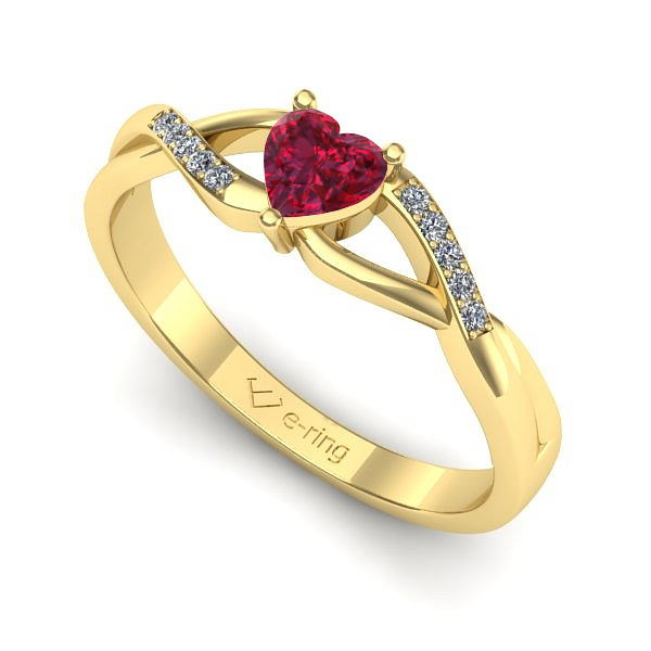 Inel din aur galben cu rubin