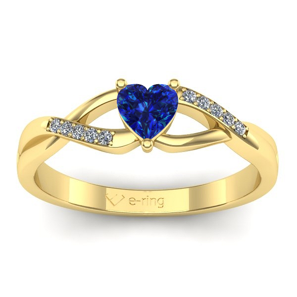 Inel logodna cu safir inima