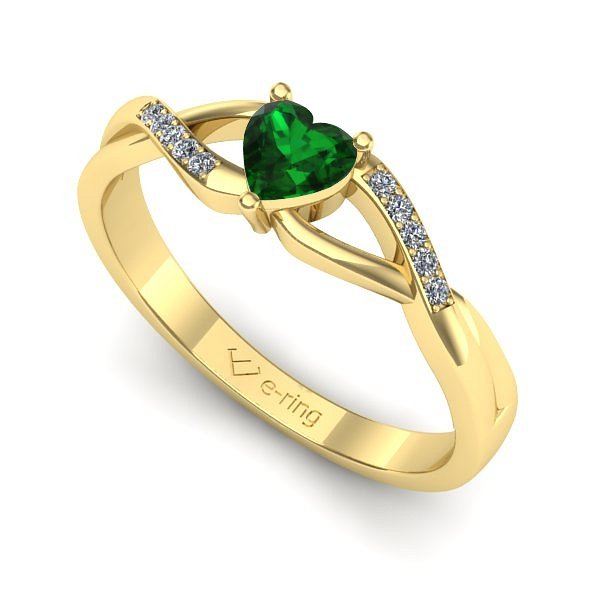 Inel din aur galben cu smarald