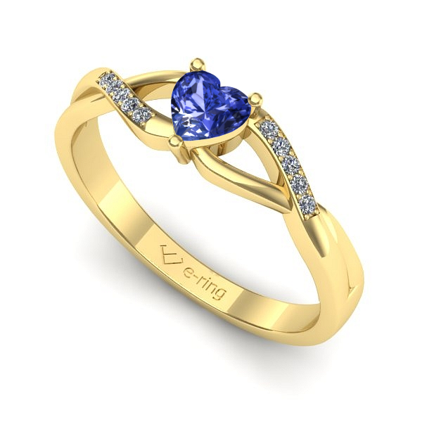 Inel din aur galben cu tanzanit