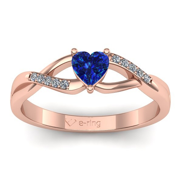 Inel cu safir inima