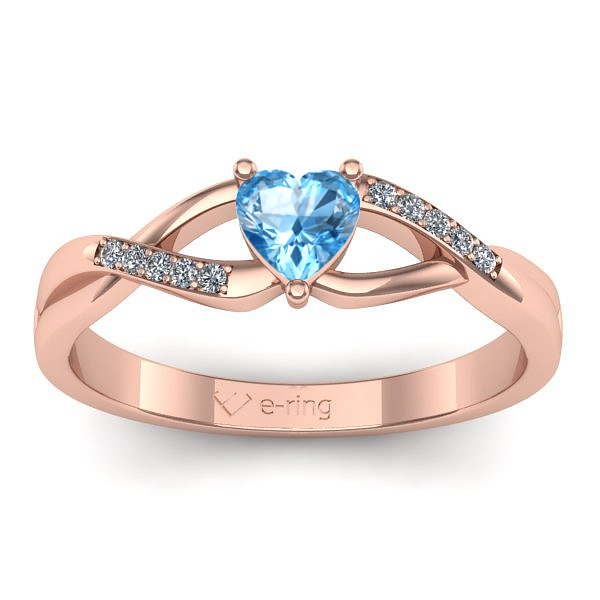 Inel de logodna cu topaz blue inima