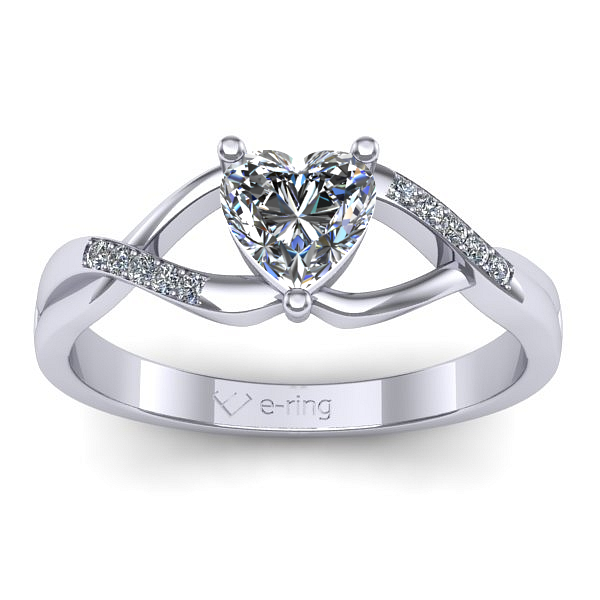 Inel logodna cu diamant de laborator inima