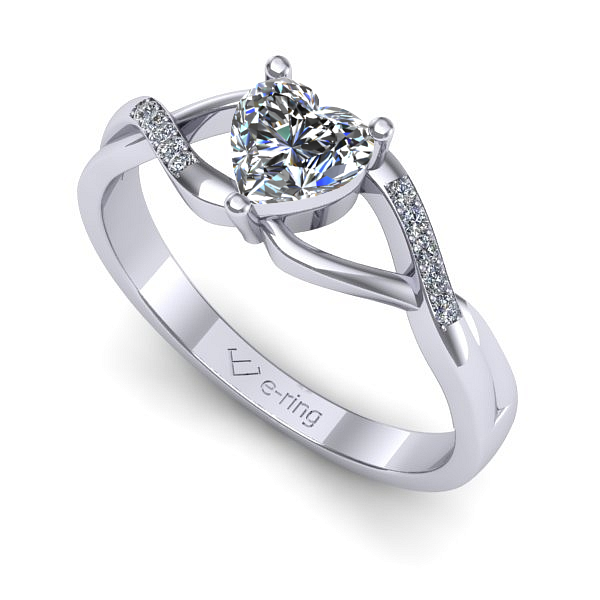 Inel din aur alb cu safir alb