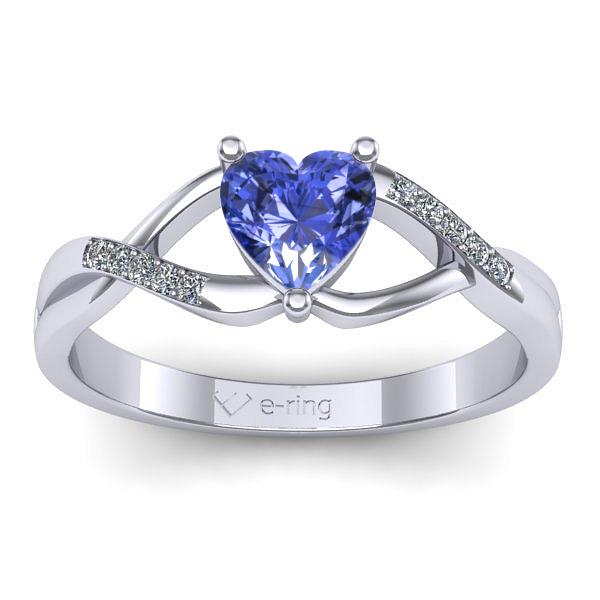 Inel logodna cu tanzanit inima