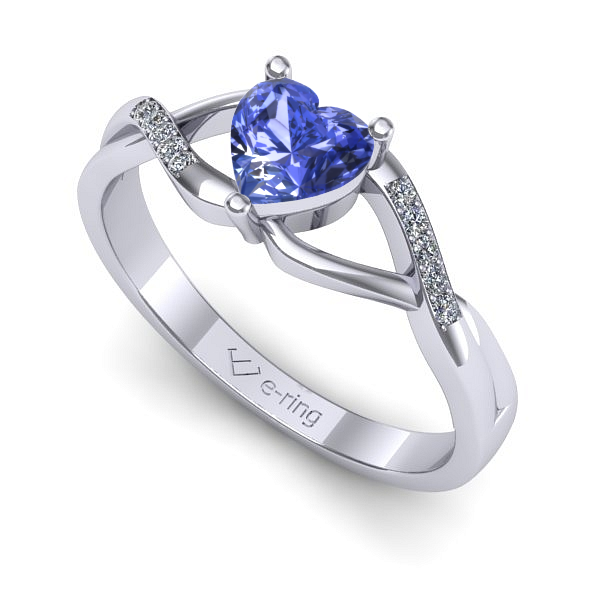 Inel de logodna din aur alb cu tanzanit