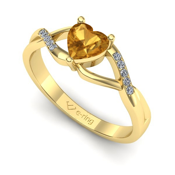 Inel de logodna din aur galben cu citrin