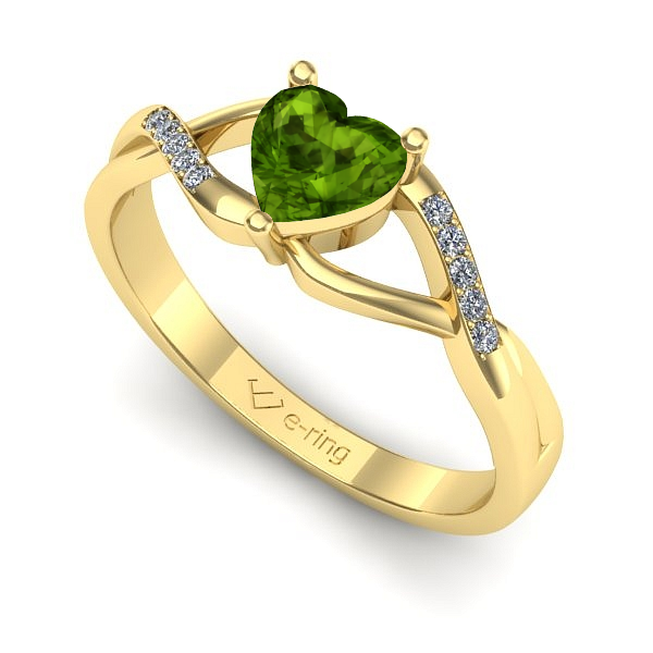 Inel de logodna din aur galben cu peridot