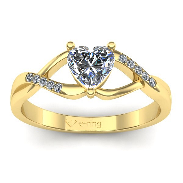 Inel de logodna cu diamant de laborator inima