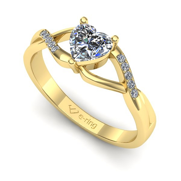Inel logodna din aur galben cu diamant de laborator