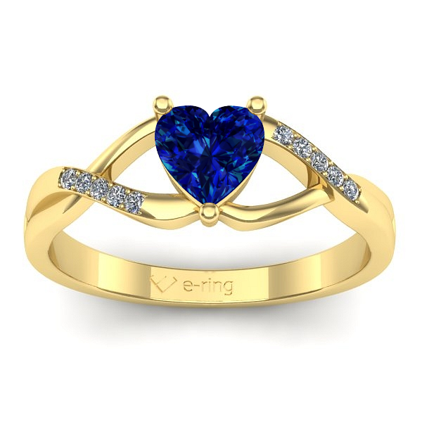 Inel cu safir inima