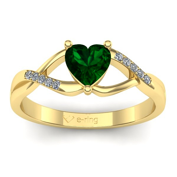 Inel de logodna cu smarald inima