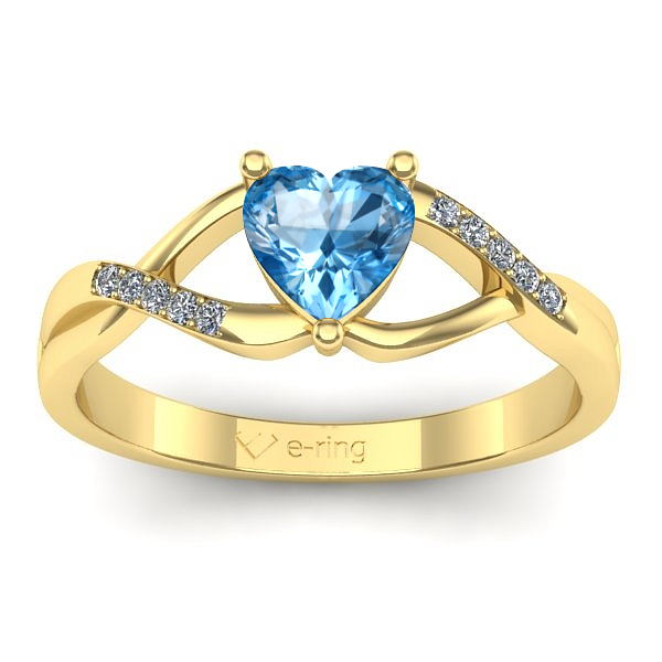 Inel de logodna cu topaz blue inima