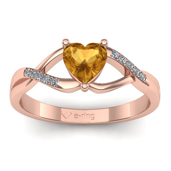 Inel de logodna cu citrin inima