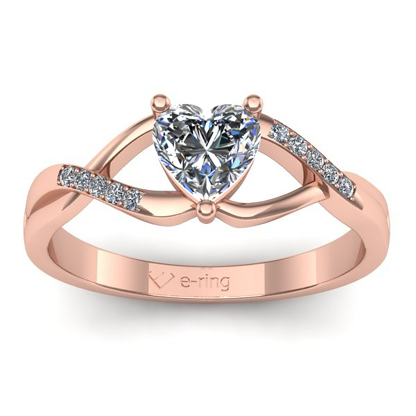 Inel de logodna cu safir alb inima