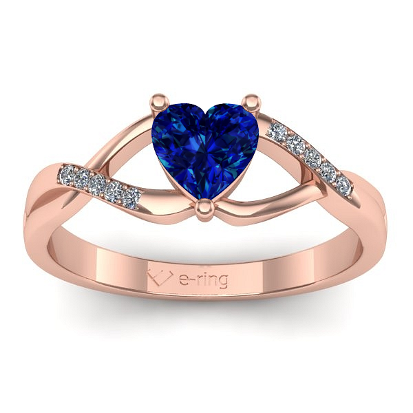 Inel de logodna cu safir inima