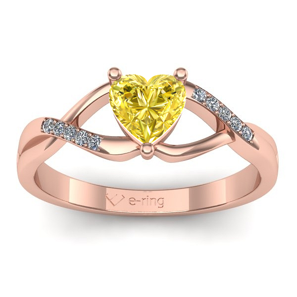 Inel de logodna cu safir galben inima