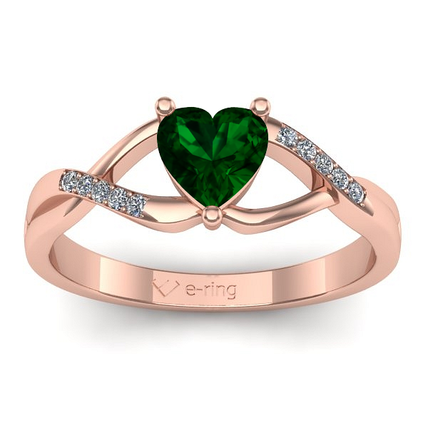 Inel cu smarald inima