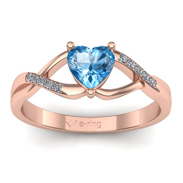 Inel de logodna cu topaz blue inima