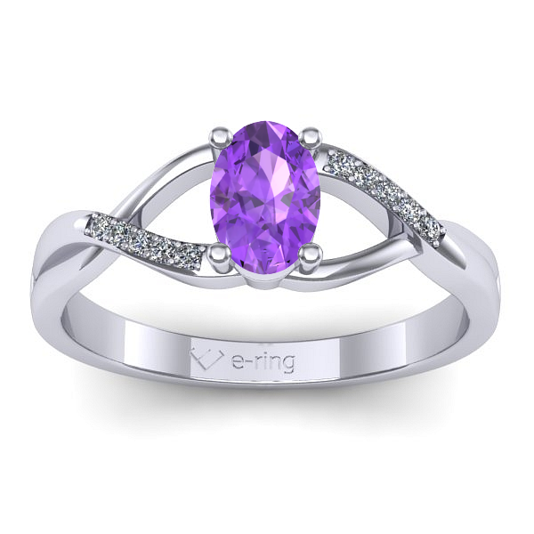 Inel cu ametist oval