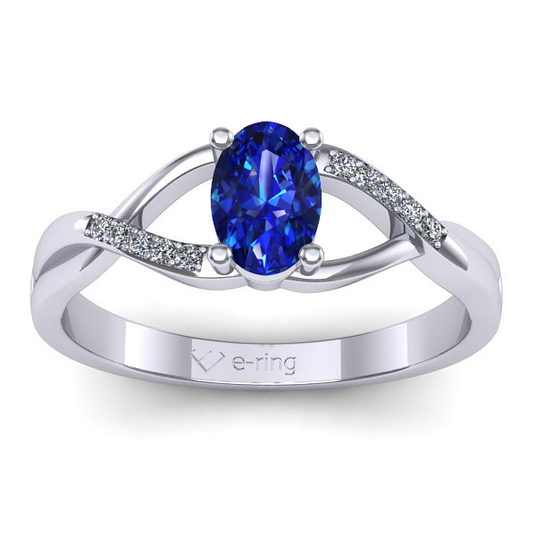Inel cu safir oval