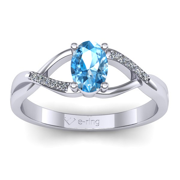 Inel cu topaz blue oval