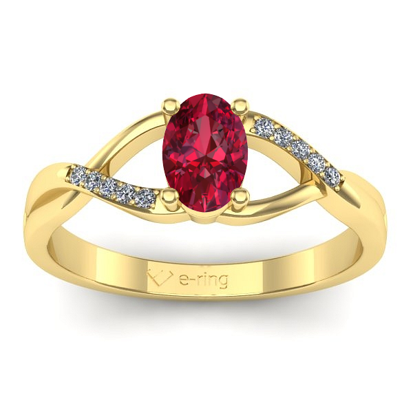 Inel de logodna cu rubin oval