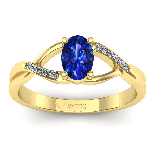 Inel logodna cu safir oval