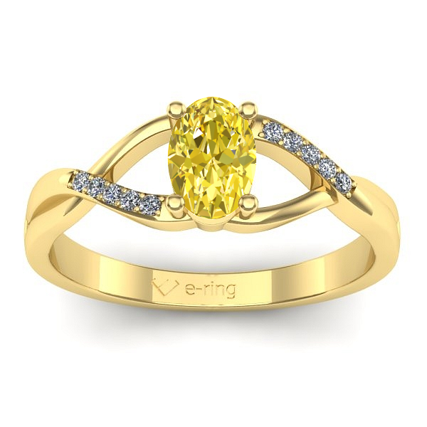 Inel logodna cu safir galben oval