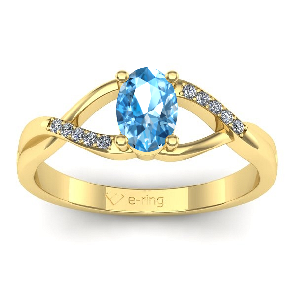Inel logodna cu topaz blue oval