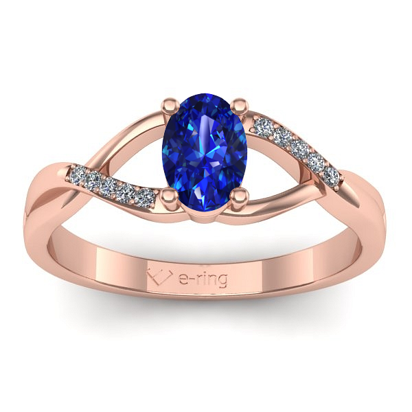 Inel cu safir oval