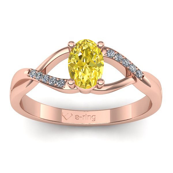 Inel logodna cu safir galben oval