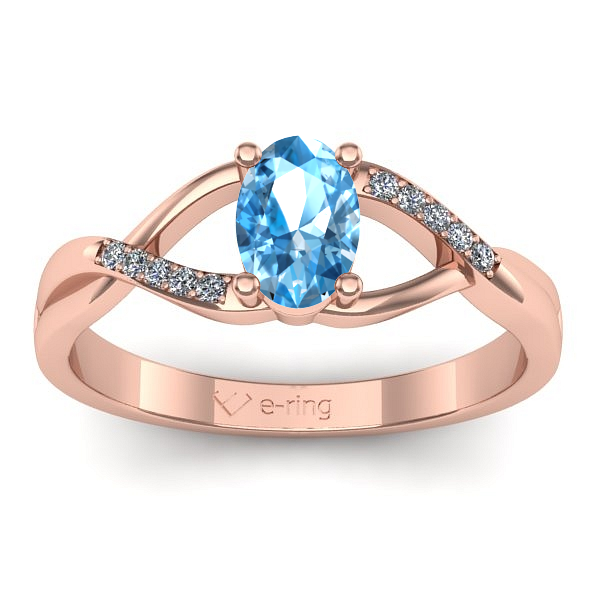 Inel cu topaz blue oval