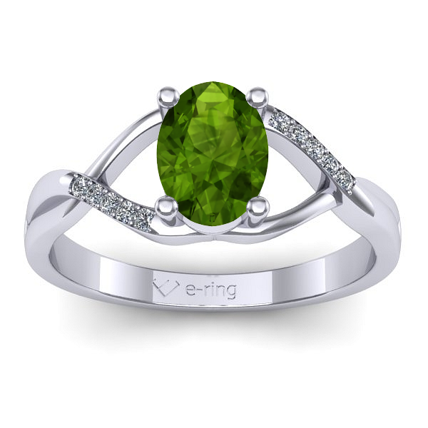 Inel cu peridot oval