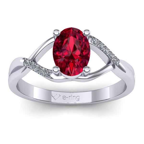 Inel cu rubin oval