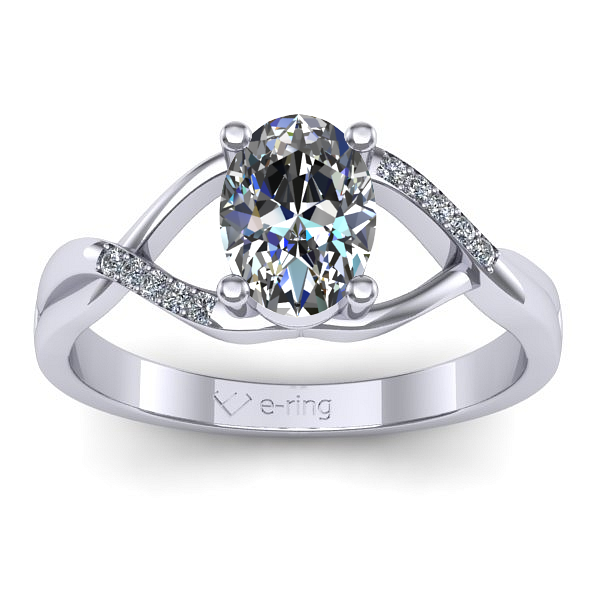 Inel de logodna cu safir alb oval